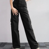 Women Fashion Casual Solid Color Cargo Pants