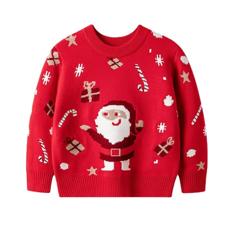 Kids Toddler Boys Girls Fashion Casual Christmas Long Sleeve Round Neck Knitwear