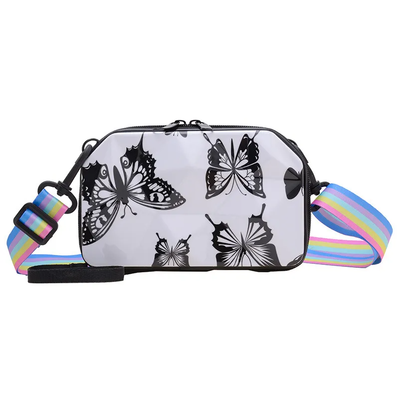 Kids Girls Fashion Holiday Cute Butterfly Camo Gradient Playd Mini Crossbody Bag