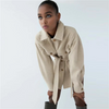 Women Casual Lapel Long-Sleeve Coat With Sash