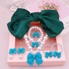 (Buy 1 Get 1) Children Kids Baby Fashion Girls Bowknot Pearl Bead Necklace Bracelet Earrings Set