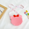 Kids Girls Fashion Sweet Candy Color Cartoon Bow Silicone Mini Crossbody Bag