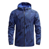 Men Casual Stand Collar Long Sleeve Hooded Zipper Quick Dry Windproof Outdoor Sports Jacket