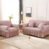 3-Seater 190-230cm Plaid Style Solid Color Elastic Sofa Cover