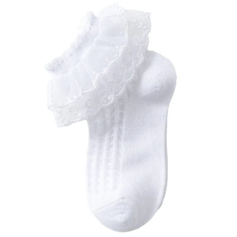 Kids Lace Thin White Mesh Breathable Socks