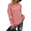 Autumn Winter Women Casual Round Neck Long Sleeve Ruffled Sweatshirt