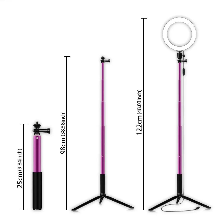 (Buy 1 Get 1) 10inch Led Live Stream Light With Foldable Phone Tripod