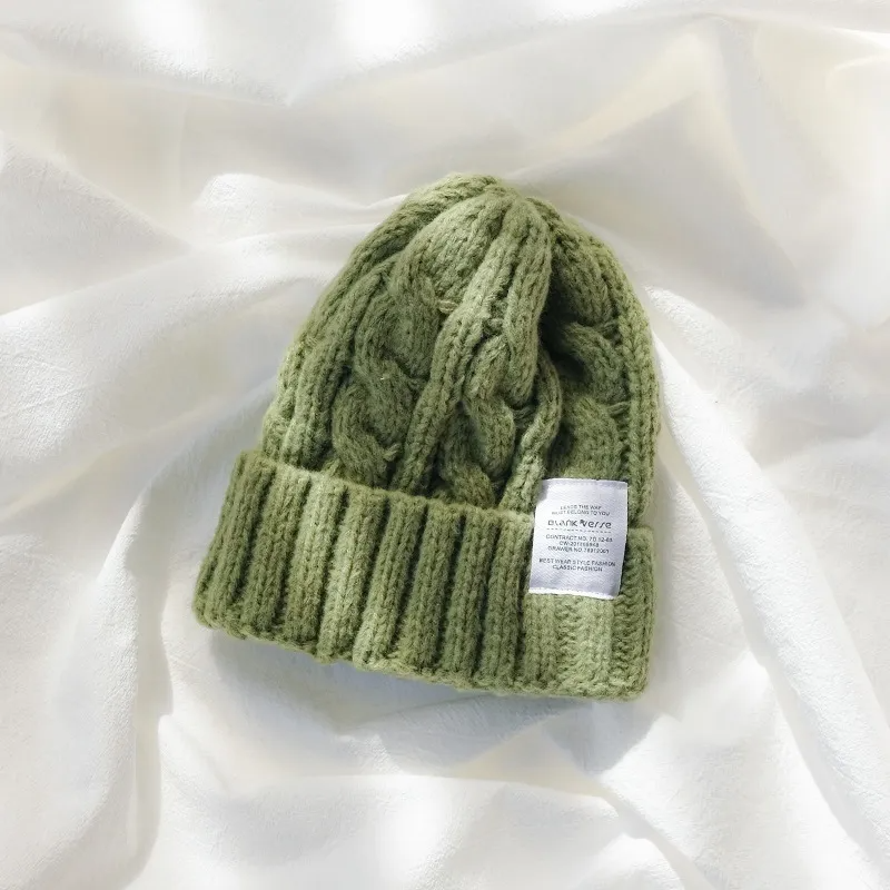 (Buy 1 Get 1) Women Fashion Solid Color Label Wool Knit Hat