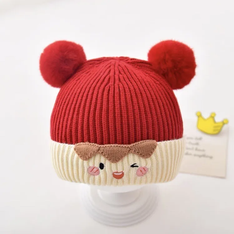 (Buy 1 Get 1) Kids Autumn Winter Casual Cute Fur Ball Knitwear Hat