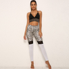 Leopard Print Stripe Mesh Patchwork Sports Leggings