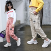 Kids Teen Girl Casual Solid Color Multi-Pocket Cargo Pants