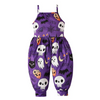 Kids Toddler Girls Boys Summer Fashion Casual Cute Halloween Colorblock Pumpkin Skull Bat Pattern Camisole Jumpsuit