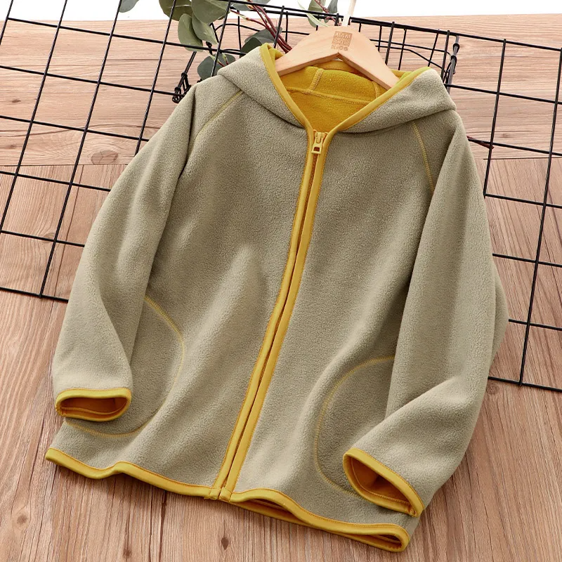 Children Kids Girls Boys Fleece Zipper Jacket