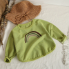 (Buy 1 Get 1) Kids Toddler Big Boys Girls Fashion Casual Cute Rainbow Waffle Long Sleeve Round Neck T-Shirt