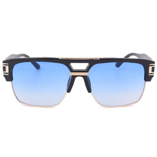 Classic Glamour Mirrored Retro Square Frame Men Sunglasses