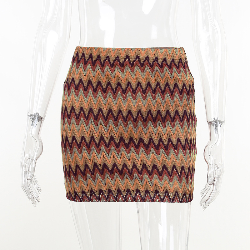 Women'S Retro Elegance Knitted Ripple Skirt