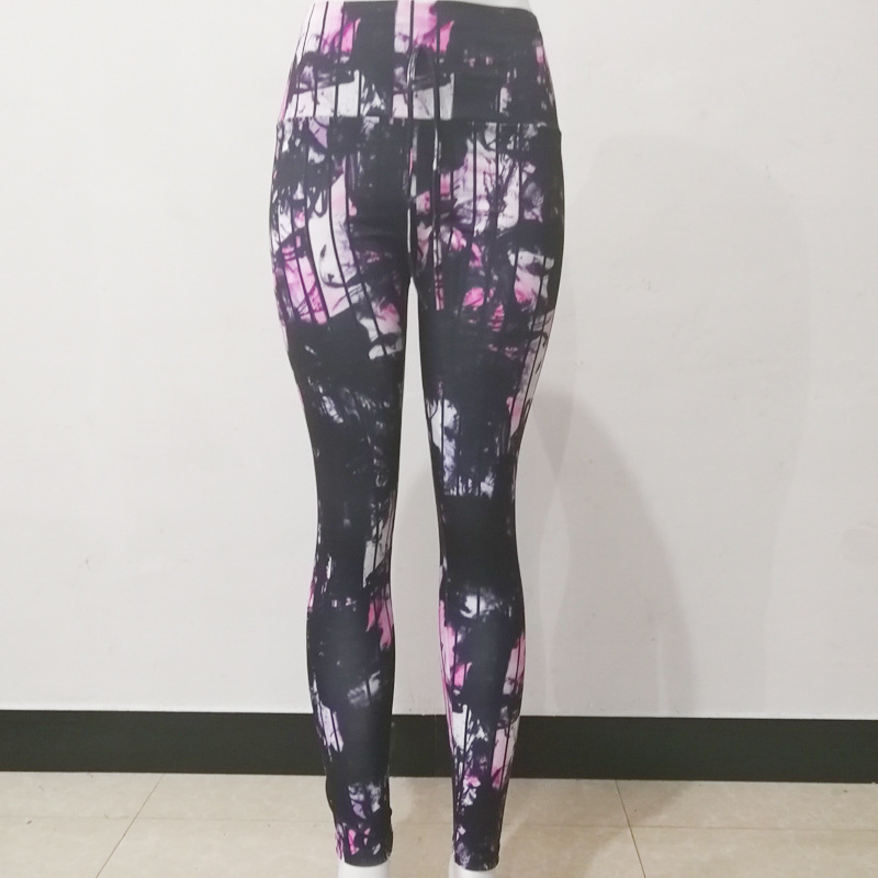 Women Sexy Tie Dye Print High Waisted Sport Pants