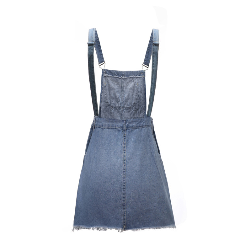 Woman Figure Flattering Denim Suspender Skirts