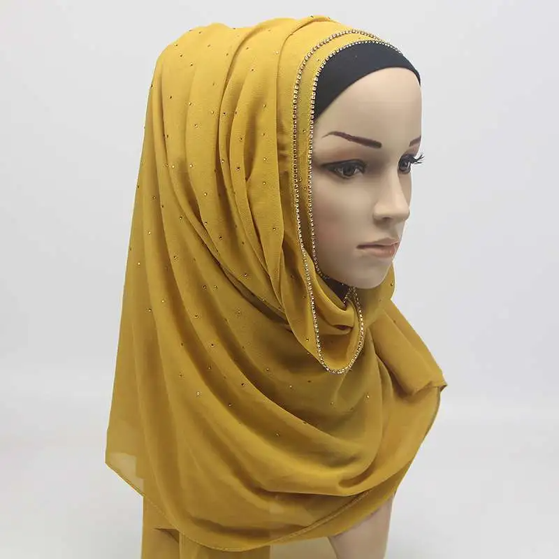 70*180cm Women Fashion Rhinestone Hijab Scarves