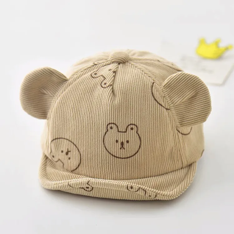 (Buy 1 Get 1) Kids Casual Cute Bear Stripe Peaked Cap