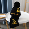 Kids Unisex Autumn Winter Fashion Casual Cute Solid Color Letter Carto Bear Hat Scarf Two-Piece Set