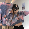 Fashion Tie Dye Long Sleeve Round Neck Couple Sweater