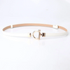 Women Fashion Simple Alloy Round Buckle Pu Belt