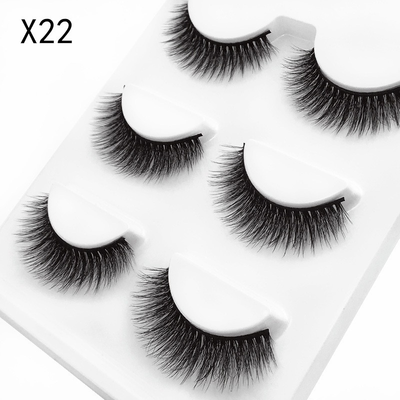 3pairs/Set Women 3D Multilayer Mink Hair Eyelashes