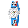 Kids 3d Floating Sculpture Tape Football Pattern Stripe Strap Quartz Watch