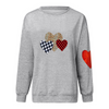 Women Casual Basic Heart Printed Round Neck Sweatshirt