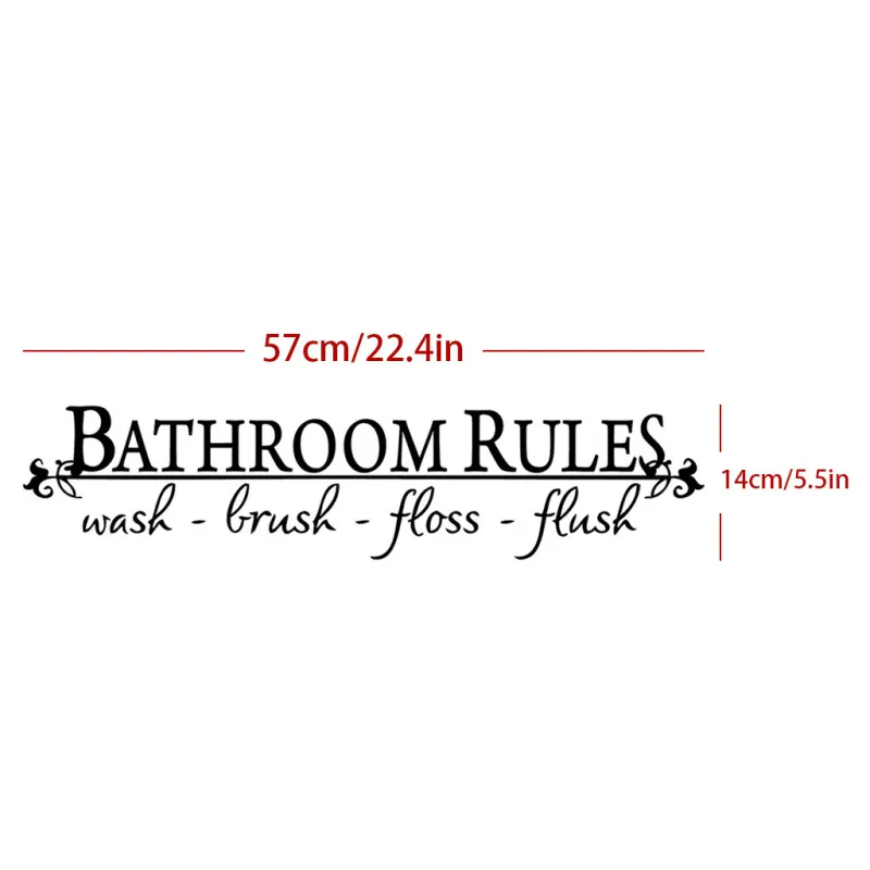 (Buy 1 Get 2) English Carved Bathroom Rules Bathroom Toilet Wall Decoration Stickers