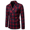 Men Cotton Plaid Printed Business Blazer