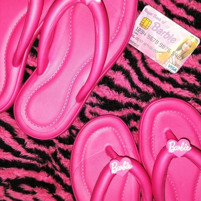 Women Fashion Cute Y2K Heart Pink Letter EVA Thong Slippers