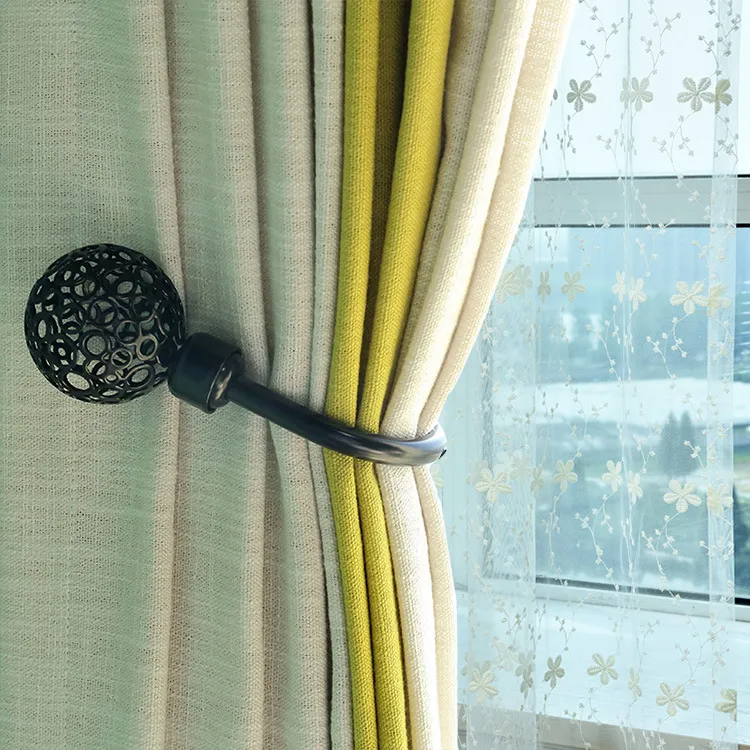 (Buy 1 Get 1)  European Classical Curtain Decoration Fashion Hollow Round Head Curtain Hook Without Ball Straps