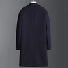 Men Autumn Winter Fashion Leisure Business Office Solid Color Long Sleeve Lapel Plus Size Long Wool Coat