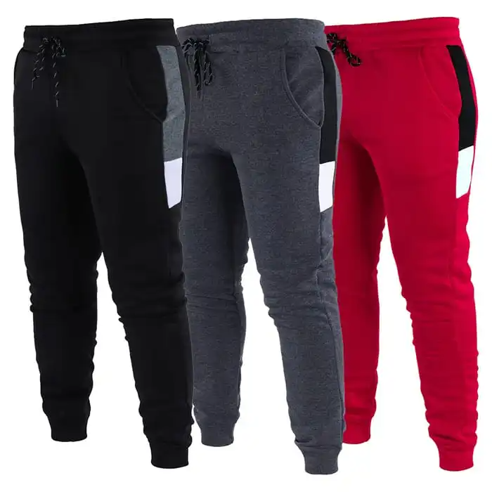 Men Fashion Color Blocking Drawstring Waist Sweatpants