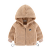 Kids Toddler Girls Boy Fashion Fall/Winter Thick Sherpa Grain Fleece Embroidered Hooded Jacket