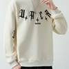 Men Spring And Autumn Fashion Casual Commuter Solid Color Letter Round Neck Plus Size Sweatshirt