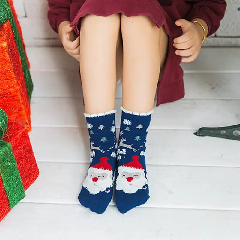 3pairs/Set Kids Fashion Christmas Series Cotton Socks