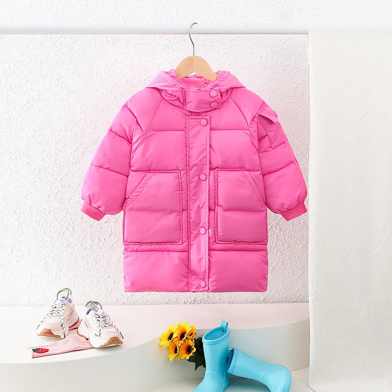 Kids Toddler Girls Boys Autumn Winter Fashion Casual Cute Solid Color Zipper Padded Coat