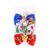 Kids Christmas Bow Hairpin Elk Print Clip Three-Piece Paper Card Set