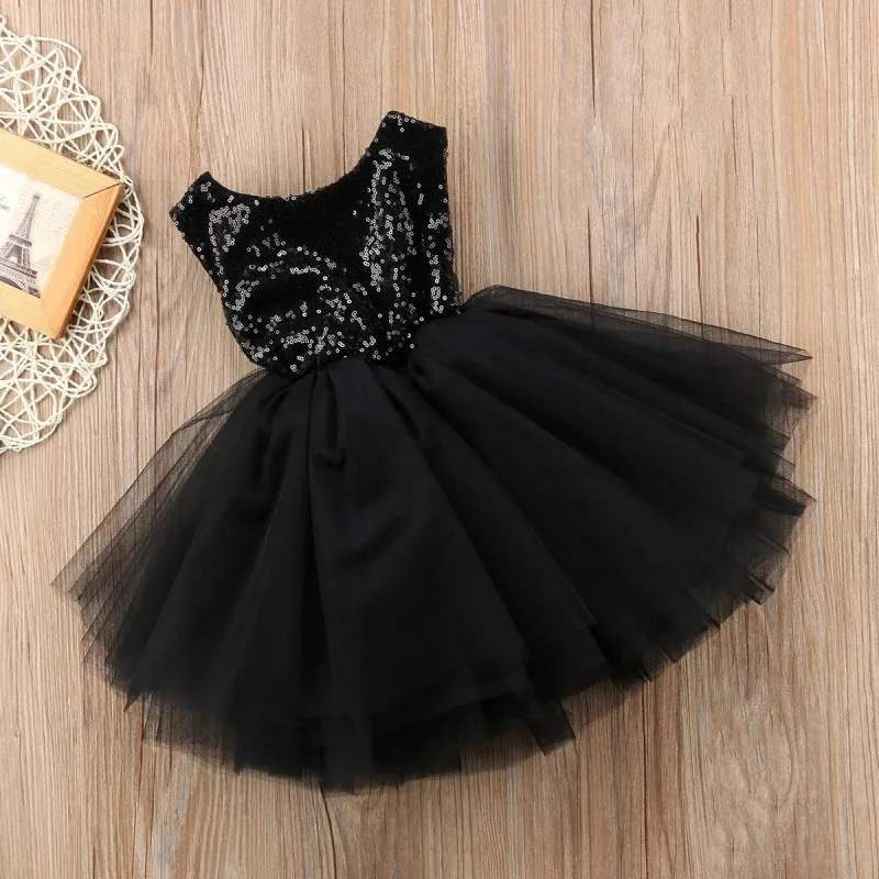 Baby Girls Fashion Party Mesh Sequins Sleeveless Tutu Princess Dress