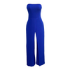 Women Solid Color Tube Top Slit Fashion Casual Wide Leg Jumpsuit