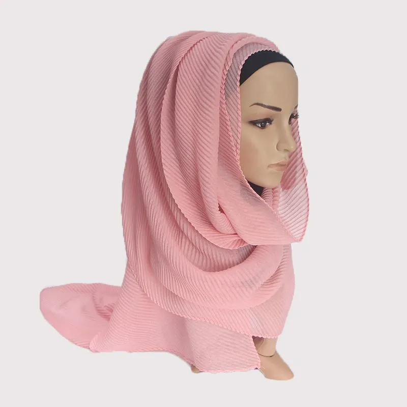 (Buy 1 Get 1) Women Fashion Twill Pleated Hijab Scarf