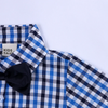 Fashion Boys Plaid Pattern Lapel Tie Shirt