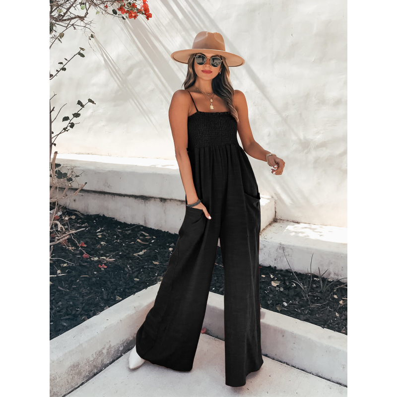 Women Sling Loose Casual Wide Leg Jumpsuit