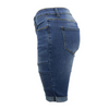 Classical Punk Style Women Medium-Waisted Super Elastic Denim Medium-Length Pants