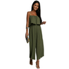 Women Strap Tube Top Pleated Loose Jumpsuit