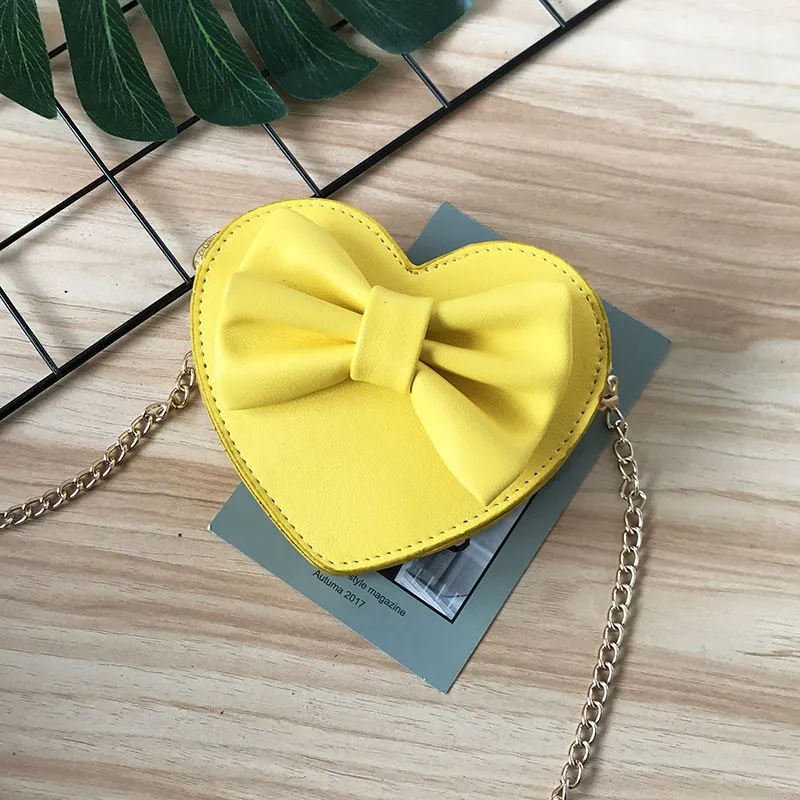 Girl Heart Pattern Knot Mini Crossbody Bag