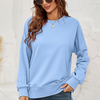 Women Autumn Winter Round Neck Long Sleeve Solid Basic Sweatshirt